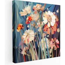 Painted Anarchy Kır Çiçeği Kanvas Tablo - Geometrik Çiçekler - Kır Çiçeği, Dijital Sanat Çalışması, Geometrik Desen, Kanvas Tablo, 30X30