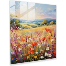 Painted Anarchy Kır Çiçeği Izlenimleri - Cam Duvar Sanatı - Kır Çiçeği, Duvar Dekorasyonu, Doğa, Cam Duvar Sanatı, 30X30