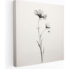 Painted Anarchy Kır Çiçeği Kanvas Tablo - Kır Çiçeği, Ev Dekorasyonu, Minimalist Siyah Beyaz Eskiz, Duvar Dekorasyonu, 30X30