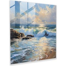 Painted Anarchy Işık Oyunu Deniz Manzarası Cam Baskı - Deniz Manzarası, Cam Sanatı, Ev Dekorasyonu, Işık Oyunu, 30X30