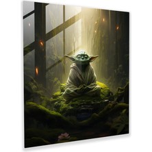 Painted Anarchy Star Wars Yoda Cam Baskı - Yıldız Savaşları, Cam Tablo, Ev Dekorasyonu, Cam Baskı, 30X30