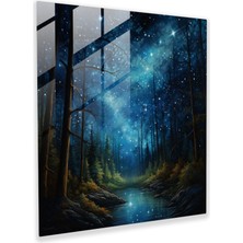 Painted Anarchy Yıldız Haritası - Sakin Orman - Yıldız Haritası, Cam Tablo, Cam Baskı, Duvar Dekorasyonu, 30X30