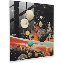 Painted Anarchy Uzay Kolajı Cam Baskı - Yıldız Haritası, Duvar Süslemesi, Uzay Araştırma Görüntüleri, Yıldız Haritası, 30X30