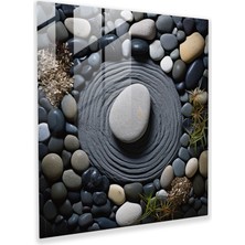 Painted Anarchy Zen Kaya Bahçesi Cam Baskı - Zen, Zen Kaya Bahçesi, Zen, Modern Sanat, 30X30