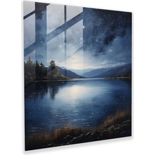 Painted Anarchy Yıldızlı Gece Cam Baskı - Yıldız Haritası, Yıldızlı Gece, Manzara, Cam Duvar Tablosu, 30X30