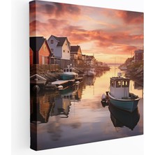 Painted Anarchy Sahil Köyü Gündoğumu Kanvas Tablo - Deniz Manzarası, Kanvas Tablo, Huzurlu Fotoğraf, Kanvas Tablo, 30X30