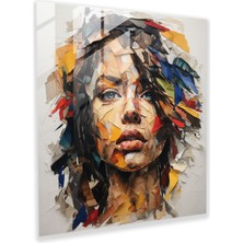 Painted Anarchy Soyut Cam Baskı - Kadın Kolajı - Kadın, Güç, Kadınlık, Cam Duvar Sanatı, 30X30