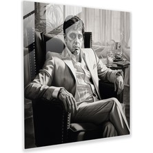 Painted Anarchy Yaralı Yüz Gerçekçi Kurşun Kalem Cam Baskı - Yaralı Yüz, Cam Baskı, Duvar Süslemesi, Yaralı Yüz, 30X30