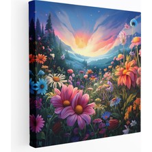 Painted Anarchy Kır Çiçeği Duvar Dekorasyonu - Kır Çiçeği, Kanvas Tablo Duvar Sanatı, Ev Dekorasyonu, Dijital Illüstrasyon, 30X30