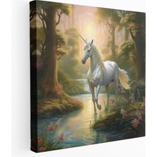 Painted Anarchy Gerçekçi Tek Boynuzlu At Duvar Sanatı - Tek Boynuzlu At, Kanvas Tablo, Majestic, Tek Boynuzlu At, 30X30