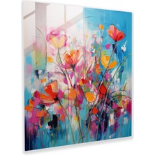 Painted Anarchy Kır Çiçeği Soyut Ekspresyonist Cam Baskı - Kır Çiçeği, Ev Dekorasyonu, Modern Sanat, Soyut Ekspresyonist Sanat Eseri, 30X30