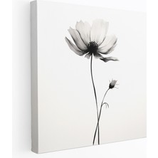 Painted Anarchy Kır Çiçeği Kanvas Tablo - Narin Minimalist Eskiz - Duvar Sanatı - Kır Çiçeği, Duvar Dekorasyonu, Kanvas, Temiz Çizgiler, 30X30