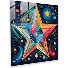 Painted Anarchy Pop Yıldız Haritası Cam Baskı - Yıldız Haritası, Yıldız Haritası, Cam Duvar Sanatı, Modern Sanat, 30X30