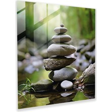 Painted Anarchy Zen Yığınları Cam Baskı - Zen, Cam Duvar Sanatı, Zen'den Esinlenen Fotoğrafçılık, Cam Sanatı, 30X30