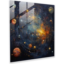 Painted Anarchy Cennet Atlası Cam Baskı - Yıldız Haritası, Dokular, Yağlıboya Tablo, Duvar Dekorasyonu, 30X30