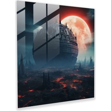 Painted Anarchy Star Wars Cam Baskı - Dijital Manipülasyon - Gezegenin Üzerinde Beliren Ölüm Yıldızı - Yıldız Savaşları, Modern Sanat, Tehlike, Ölüm Yıldızı, 40X40