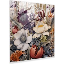 Painted Anarchy Kır Çiçeği Harikalar Diyarı Cam Baskı - Kır Çiçeği, Canlı Renkler, Duvar Dekorasyonu, Cam Sanatı, 30X30