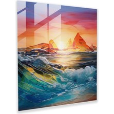 Painted Anarchy Gündoğumu Cam Baskı - Gündoğumu, Modern Sanat, Cam Duvar Sanatı, Gündoğumu, 30X30