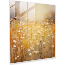 Painted Anarchy Kır Çiçeği Empresyonist Cam Baskı - Kır Çiçeği, Cam Sanatı, Kır Çiçeği, Duvar Süslemesi, 30X30