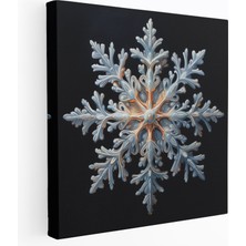 Painted Anarchy Büyülü Kar Tanesi Kanvas Tablo - Kış, Fotogerçekçi Resim, Kar Tanesi, Koyu Arka Plan, 30X30