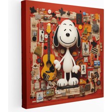 Painted Anarchy Snoopy Kanvas Tablo - Ilginç Kolaj Duvar Sanatı - Snoopy, Kanvas Tablo, Ilginç Snoopy Kolajı, Ikonik Pozlar ve Ifadeler, 30X30