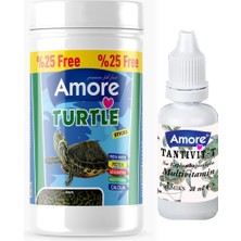 Amore Turtle Green Calcium Sticks 125 ml 50 gr Su Kaplumbağası Yemi Vitamin Seti