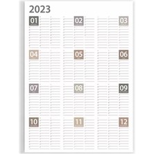 Bi'aldım 2025 Yıllık Planlayıcı Duvar Takvim Kahverengi Bej Gri Yearly Wall Planner Boyut 70 x 100 cm