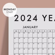 Bi'aldım Gri Renk 2025 Yıllık Planlayıcı Duvar Takvimi 2025 Takvim Aylık Planlayıcı Boyut 50 x 70 cm