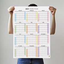 Bi'aldım 2025 Amerikan Standardı Takvim Yıllık Planlayıcı Duvar Takvimi Sunday Start Wall Planner Boyut 70 x 100 cm