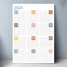 Bi'aldım 2025 Yıllık Planlayıcı Duvar Takvim Mavi Sarı Turuncu Yearly Wall Planner Boyut 35 x 50 cm