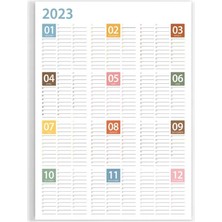 Bi'aldım 2025 Yıllık Planlayıcı Duvar Takvim Mavi Sarı Turuncu Yearly Wall Planner Boyut 35 x 50 cm