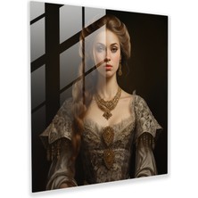 Painted Anarchy Zamansız Elegance Cam Baskı - Rönesans Portresi, 30X30