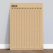 Bi'aldım Taba Renk 2025 Yıllık Planlama Takvim 2025 Yılı Duvar Takvimi Yıllık Planlayıcı Boyut 35 x 50 cm