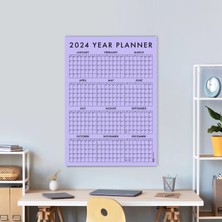 Bi'aldım Mor Renk 2025 Yıllık Planlayıcı Duvar Takvimi 2025 Takvim Aylık Planlayıcı Boyut 35 x 50 cm