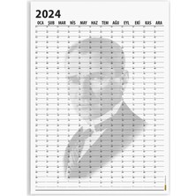 Bi'aldım Atatürk Duvar Takvimi Atatürk Takvimi 2025 Atatürk Fotoğraflı Takvimi 100 Yıl Takvimi Boyut 50 x 70 cm