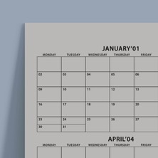 Bi'aldım Gri 2025 Yıllık Planlama Takvim Yıllık Plan 2025 Aylık Planlama Duvar Takvimi Boyut 35 x 50 cm