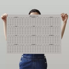 Bi'aldım Gri 2025 Yıllık Planlama Takvim Yıllık Plan 2025 Aylık Planlama Duvar Takvimi Boyut 35 x 50 cm