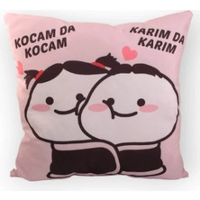 Moda Baskı Kocam Da Kocam Karım Da Karım Minder Yastık Peluş Sevgili Hediye Doğum Günü