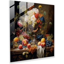 Painted Anarchy Zamansız Cam Baskı: Karmaşık Detaylarla Enfes Natürmort, 30X30