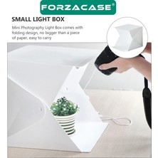 Forzacase 20X20CM Profesyonel Işıklı Taşıma Çantalı Ürün Fotoğraf Çekim Standı - FC629