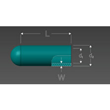 Artıyüzey Silikon Maskeleme Şapkası D1 ( 11.58 mm ) x D2 ( 14.76 mm ) x L ( 38.10 mm )