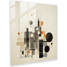 Painted Anarchy Şık Cam Baskı: Minimalist Geometrik Metropolis Cam Duvar Sanatı, 30X30