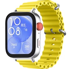 Sneezy Huawei Watch Fit 3 Ile Uyumlu Seaflex Ocean Tokalı Yumuşak Soft Silikon Kordon