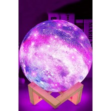 Carnivalland 3D Standlı Ay Gece Lambası Dekoratif Küre Ledli, 12 cm Çaplı