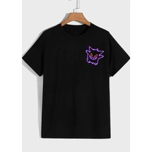 Won Black Gengar  Baskılı Ithal T-Shirt %96 Pamuk