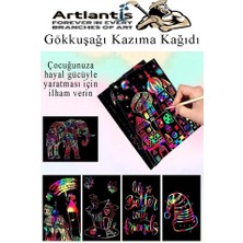 Artlantis Sihirli Gökkuşağı Kazıma Kağıdı A4 5 Yaprak 1 Paket 20 x 30 cm Siyah Sihirli Kağıt Rainbow Paper