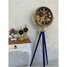 Falez Decor 150 cm Dekoratif Tripod Ayaklı Tüm Aksamları Metal Gold Kaplama Saat
