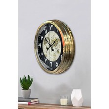 Falez Decor 40 cm Metal Arapça-Farsça Rakamlı Dünya Haritası Kadranlı Modern Dekoratif Lüks Duvar Saati
