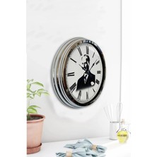 Falez Decor 40 cm Metal   Atatürk Kadranlı Metal Duvar Saati