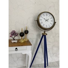 Falez Decor 150 cm Dekoratif Tripod Ayaklı Metal Eskitme Kaplama Saat